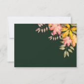 Save The Date Rustic Emerald Green Fall Leaf Trois Mariage photo (Dos)