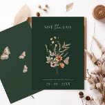 Save The Date Rustic Emerald Green Fleur sauvage Mariage<br><div class="desc">Rustic Emerald Green Automne Fleur sauvage Mariage Save-the-Date Cartes - Elégance rustique pour votre fête de Boho. Célébrez votre amour dans la chaude étreinte de l'automne avec nos cartes simples mais étonnantes mariage de sauver-la-date, présentant un mélange harmonieux de teintes brune et vert émeraude. Le charme rustique de ces cartes...</div>
