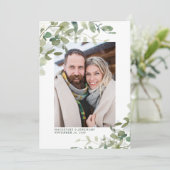 Save The Date Rustic Eucalyptus Mariage Photo Enregistrer la dat (Debout devant)
