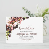 Save The Date Rustic Fall Floral Mariage (Debout devant)