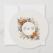 Save The Date Rustic Fall Floral Round Enregistrer la date Maria (Dos)