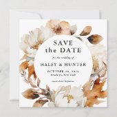 Save The Date Rustic Fall Floral Sauvez la date avec la photo (Devant)