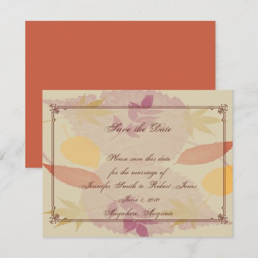 Save The Date Rustic Fall quitte mariage Enregistrer la date (Devant / Derrière)