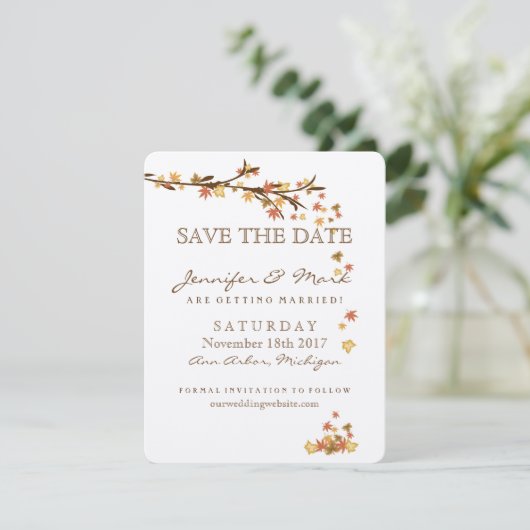 Save The Date Rustic Fall quitte mariage Enregistrer la date (Debout devant)