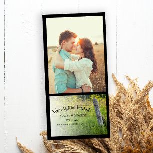 Save The Date Rustic Fence Post et Mariage campagnard Fleur sauv