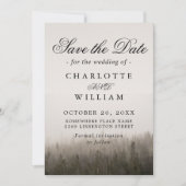 Save The Date Rustic Forest Misty Mariage paysage (Devant)