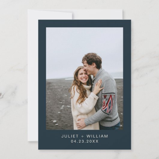 Save The Date Rustic Forest Stars Neige brillant Mariage d'hiver (Dos)