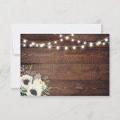 Save The Date Rustic Foto Bloem Anemoon (Achterkant)