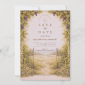 Save The Date Rustic Grape Garden Countryside Wedding (Devant)