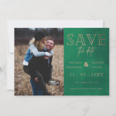 Save The Date Rustic Green photo manuscrite Enregistrer la date (Devant)