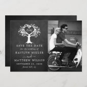 Save The Date Rustic Heart Tree Photo Mariage Enregistrer La Dat (Devant / Derrière)