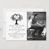 Save The Date Rustic Heart Tree Photo Mariage Enregistrer La Dat (Devant)