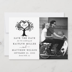Save The Date Rustic Heart Tree Photo Mariage Enregistrer La Dat