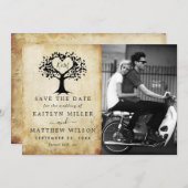 Save The Date Rustic Heart Tree Photo Mariage Enregistrer La Dat (Devant / Derrière)