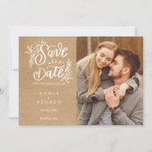 Save The Date Rustic Kraft Enregistrer la photo de la date manus (Devant)