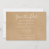 Save The Date Rustic Kraft Enregistrer la photo de la date manus (Dos)