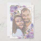 Save The Date Rustic Lilac Lavender Gold Photo Enregistrer la da (Devant)