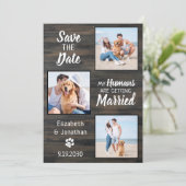 Save The Date Rustic Mariage Pet Photo Chien Enregistrer La Date (Debout devant)