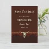 Save The Date Rustic Mariage Western Bull Skull Enregistrer La D (Debout devant)