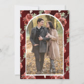 Save The Date Rustic Marsala Floral Photo Mariage (Dos)