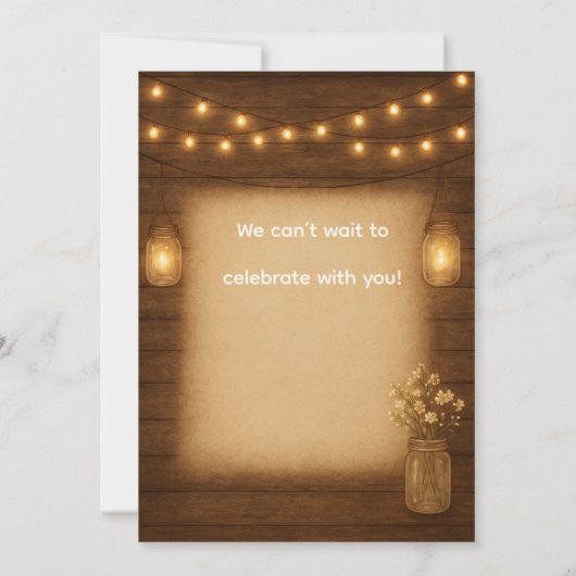 Save The Date Rustic Mason Jar Éclairage de chaîne Enregistrer l (Dos)