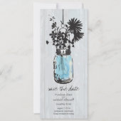 Save The Date Rustic Mason Jar & Fleurs sauvages Enregistrer la (Devant)