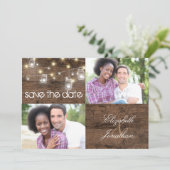 Save The Date Rustic Mason Jars et String Lights Mariage photo (Debout devant)