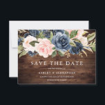 Save The Date Rustic Modern Navy & Blush All Seasons Mariage<br><div class="desc">Rustic Modern Navy & Blush All Seasons Mariage Enregistrer la date Voir notre magasin pour l'invitation correspondante,  RSVP et plus</div>