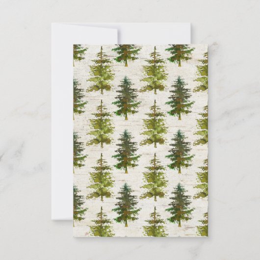 Save The Date Rustic Mountain Forest Noël Sauvez la date (Dos)