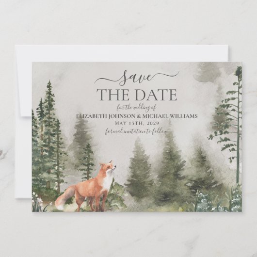 Save The Date Rustic Mountain Forest Photo Mariage Enregistrer L (Devant)