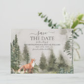 Save The Date Rustic Mountain Forest Photo Mariage Enregistrer L (Debout devant)