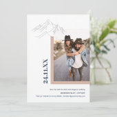 Save The Date Rustic Mountain Nature Extérieur Photo Blush Rose (Debout devant)