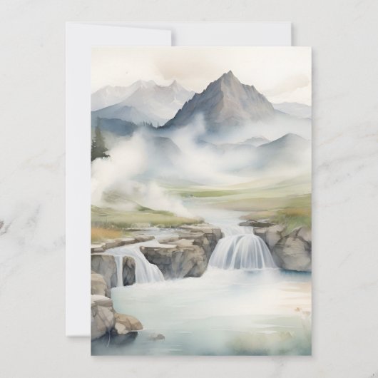 Save The Date Rustic Mountain Waterfall Boho Mariage (Dos)