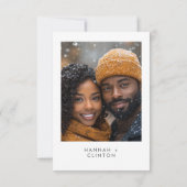 Save The Date Rustic Mountain Winter Scene Aquarelle Photo (Dos)