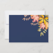 Save The Date Rustic Navy Blue Fall quitte trois Mariage photo (Dos)
