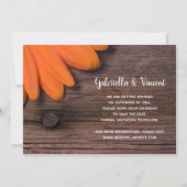 Save The Date Rustic Orange Daisy Grange Mariage Enregistrer la  (Devant)