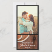 Save The Date Rustic Pearls Country Grotte Mariage Enregistrer l (Devant)