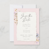 Save The Date Rustic Pink Romantic Wildflower Wedding Photo (Devant)