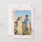 Save The Date Rustic Pink Romantic Wildflower Wedding Photo (Dos)