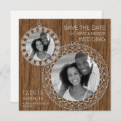 Save The Date Rustic Shabby Mariage campagnard Photo Enregistrer (Devant / Derrière)