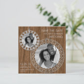 Save The Date Rustic Shabby Mariage campagnard Photo Enregistrer (Debout devant)