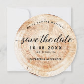 Save The Date Rustic Simple Wood Grange Pas de Mariage photo (Devant)