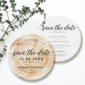 Save The Date Rustic Simple Wood Grange Pas de Mariage photo