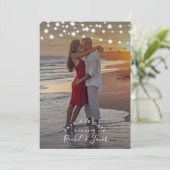 Save The Date Rustic String Lumières Mariage Enregistrer la date (Debout devant)