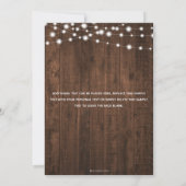 Save The Date Rustic String Lumières Mariage Enregistrer la date (Dos)