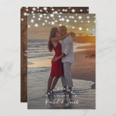Save The Date Rustic String Lumières Mariage Enregistrer la date (Devant / Derrière)