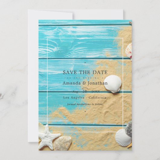 Save The Date Rustic Summer Beach Wedding Enregistrer La Date (Devant)