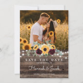 Save The Date Rustic Sunflower Roses Wedding (Devant)