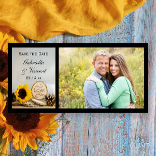 Save The Date Rustic Sunflower Woods mariage Enregistrer la date