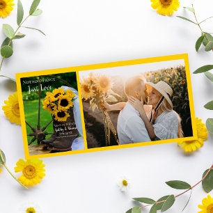 Save The Date Rustic Sunflowers and Cowboy Boots Western Wedding